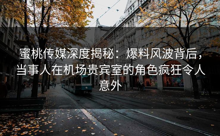 蜜桃传媒深度揭秘：爆料风波背后，当事人在机场贵宾室的角色疯狂令人意外