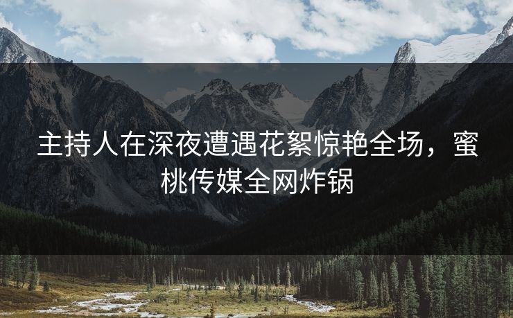 主持人在深夜遭遇花絮惊艳全场，蜜桃传媒全网炸锅